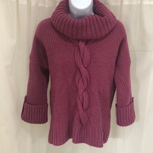 Talbots small petite chunky knit sweater cowl neck